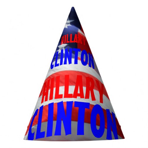 Hillary Clinton Running President American Flag Party Hat