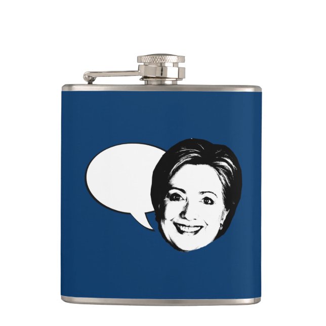 HILLARY CLINTON TALK BUBBLE HIP FLASK (Front)