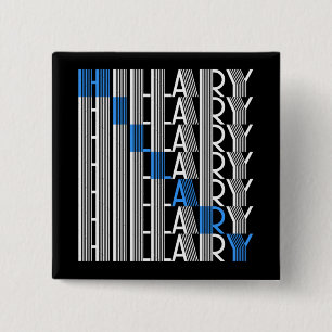 hillary clinton textual pinback button