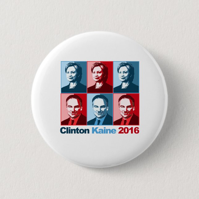 Hillary Clinton Tim Kaine 2016 Button (Front)