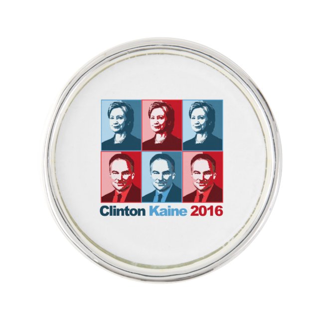 Hillary Clinton Tim Kaine 2016 Pin (Front)