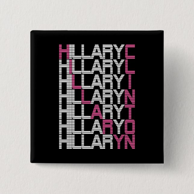 hillary clinton type stack pinback button (Front)