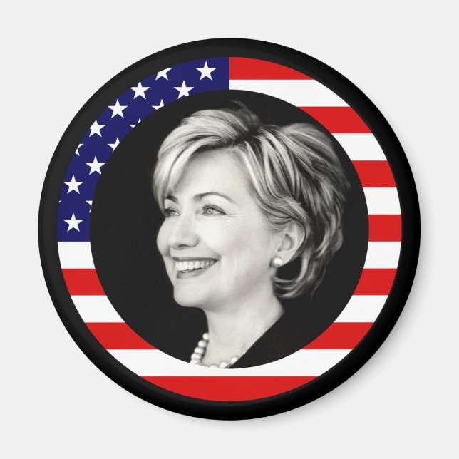 hillary clinton. us flag. magnet (Front)