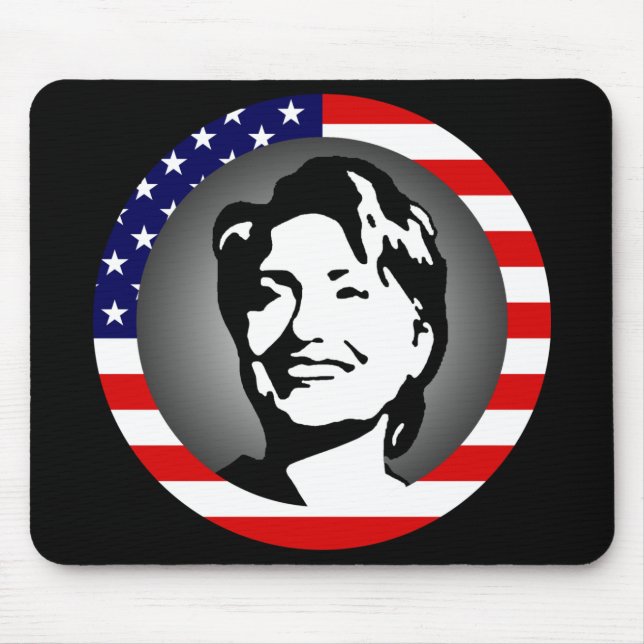 hillary clinton. us flag. mouse pad (Front)