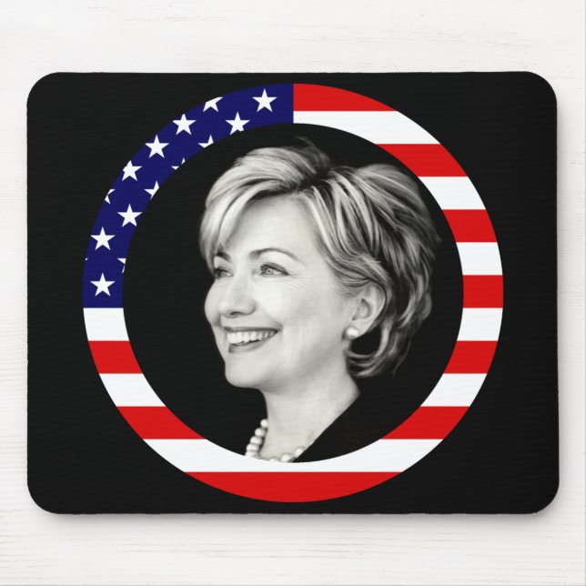 hillary clinton. us flag. picturesque. mouse pad (Front)