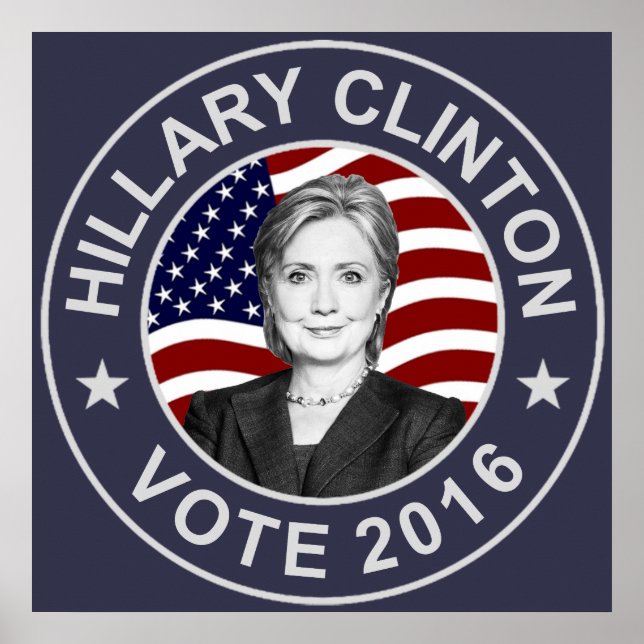 Hillary Clinton US Flag Poster (Front)