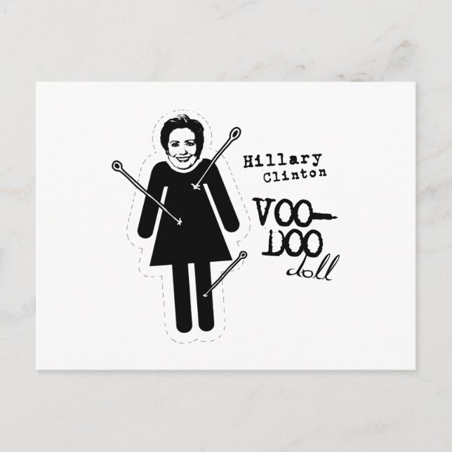 Hillary Clinton VooDoo Doll Postcard (Front)