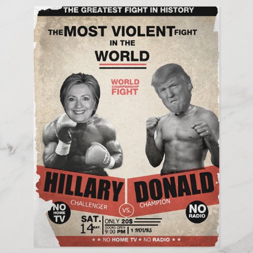 Hillary Clinton vs Donald Trump 2016 Flyer