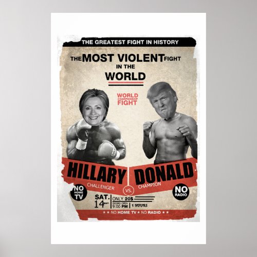 Hillary Clinton vs Donald Trump 2016 Poster