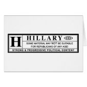 Hillary Clinton warning label (Front Horizontal)