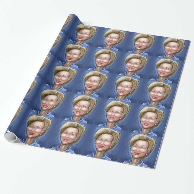 Hillary Clinton Wrapping Paper (Unrolled)