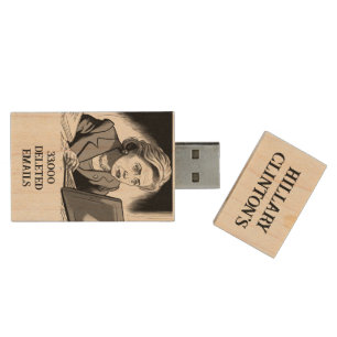 Hillary Clinton's 33,000 Deleted Emails Wood Flash Drive