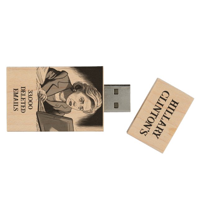 Hillary Clinton's 33,000 Deleted Emails Wood Flash Drive (Opened)