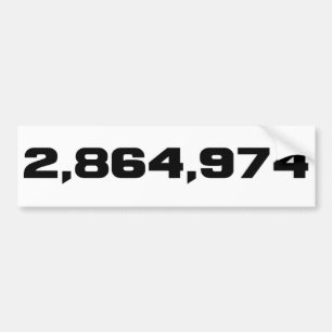 Hillary Clinton's Margin Of Victory: 2,864,974 Bumper Sticker