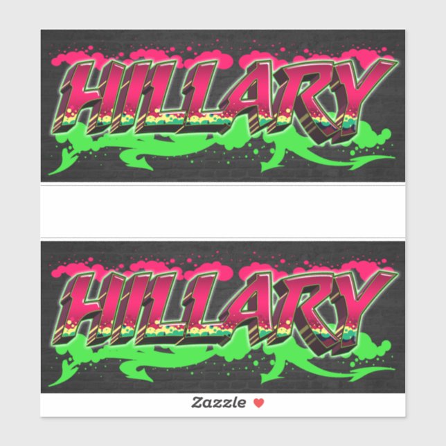 Hillary First Name Graffiti Decal Sticker (Sheet)