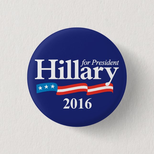 Hillary for President 2016 Pinback Button (Front)
