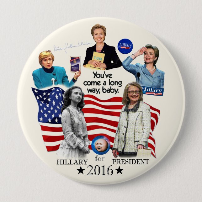Hillary for President 2016 Pinback Button (Front)