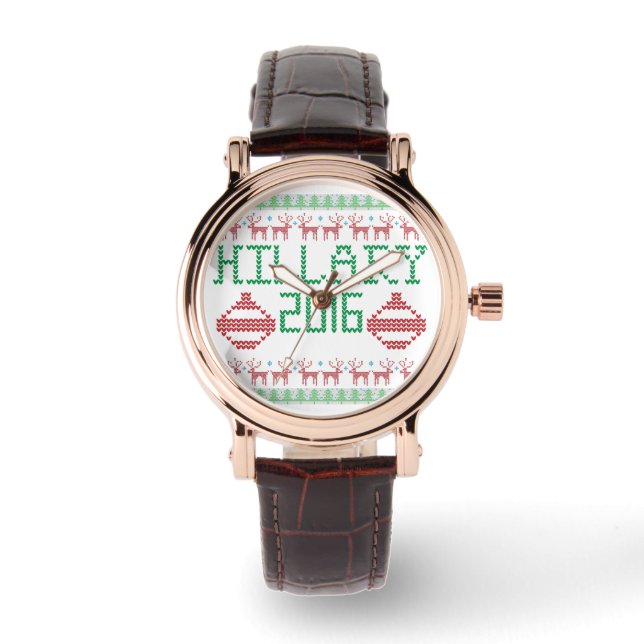 Hillary for President in 2016 Ugly Holiday Sweater Watch (Front)