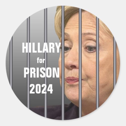 Hillary For Prison 2024 Classic Round Sticker