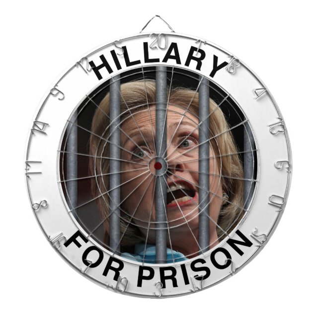 Hillary for Prison Dartboard With Darts (Front)