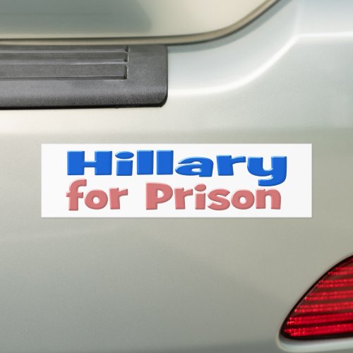 Hillary for Prison pink blue Bumper Sticker