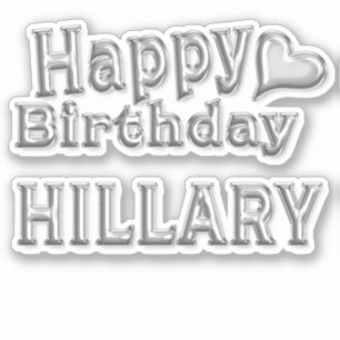 Hillary Happy Birthday silver sticker sticker