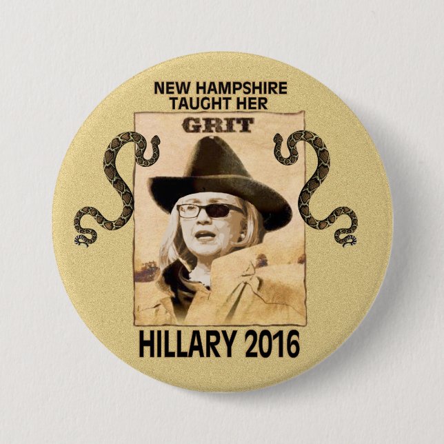 Hillary has Grit Button (Front)