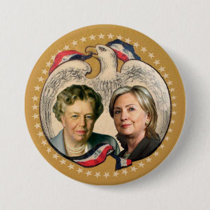Hillary & her heroine pinback button