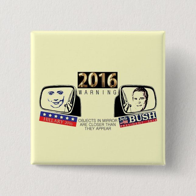 Hillary & Jeb 2016 Pinback Button (Front)