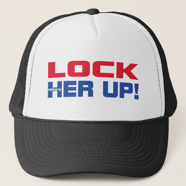 HILLARY LOCK HER UP TRUCKER HAT (Front)