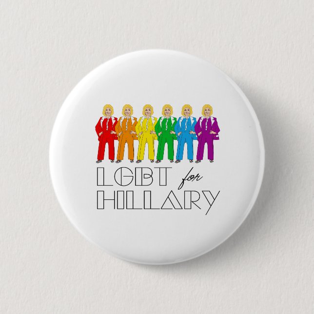 Hillary Pantsuit Pride - LGBT for Hillary - Pinback Button (Front)
