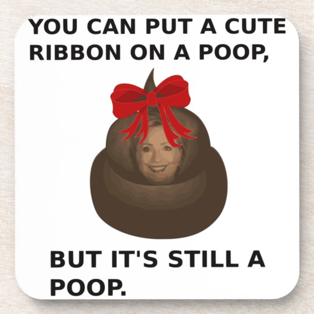 Hillary Poop Drink Coaster (Front)