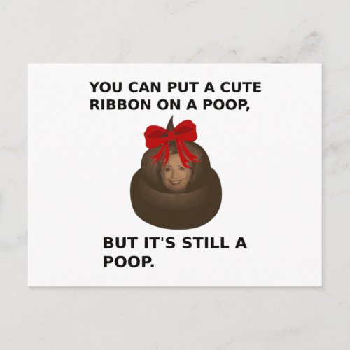 Hillary Poop Postcard