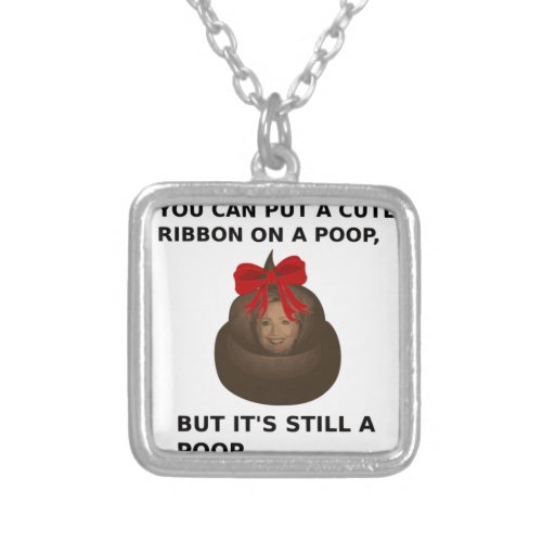 Hillary Poop Silver Plated Necklace