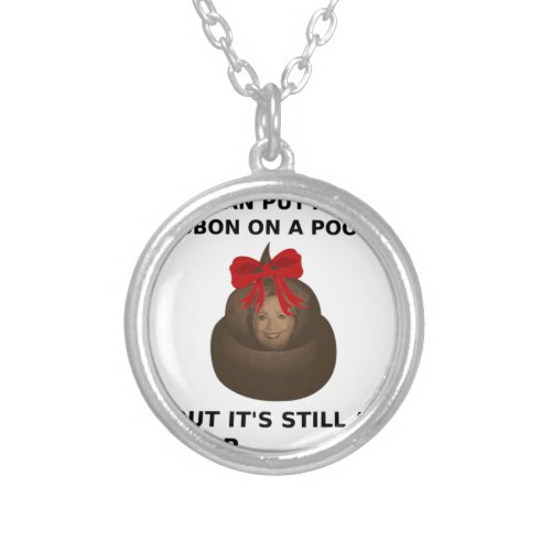 Hillary Poop Silver Plated Necklace