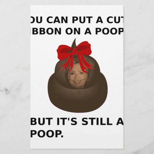 Hillary Poop Stationery (Front)