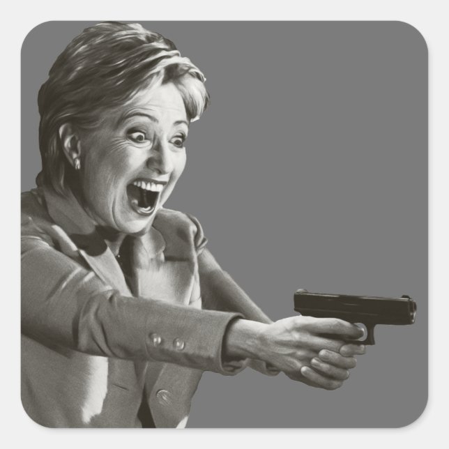 Hillary Shooter Square Sticker (Front)