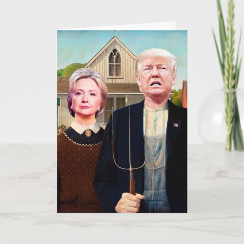 Hillary  Trump Politically Correct Birthday Card