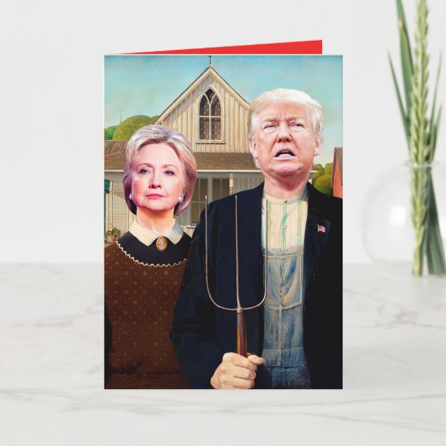 Hillary & Trump Politically Correct Birthday Card (Front)