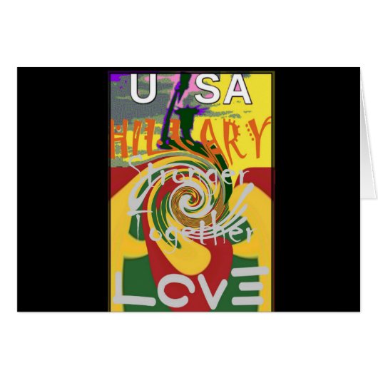 Hillary USA President Stronger Together red golden (Front Horizontal)