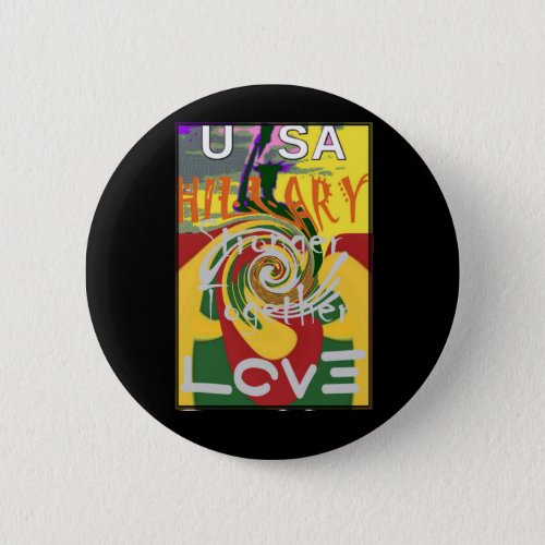 Hillary USA President Stronger Together red golden Pinback Button