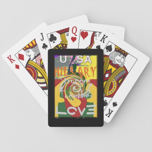 Hillary USA President Stronger Together red golden Playing Cards