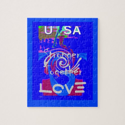 Hillary USA President Stronger Together spirit Jigsaw Puzzle