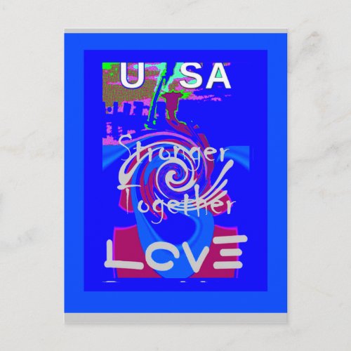 Hillary USA President Stronger Together spirit Postcard