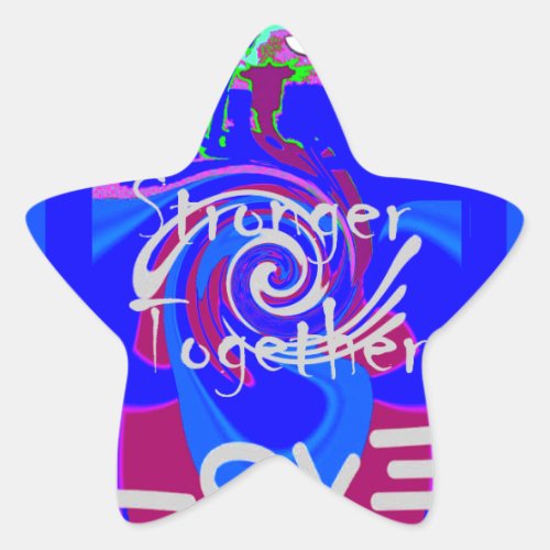 Hillary USA President Stronger Together spirit Star Sticker