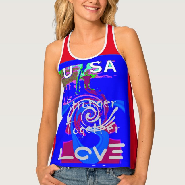 Hillary USA President Stronger Together spirit Tank Top (Front)