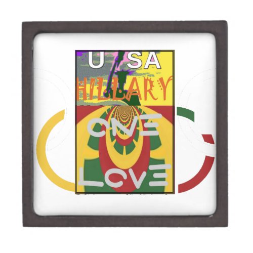 Hillary USA Stronger Together Rasta Color One Love Gift Box