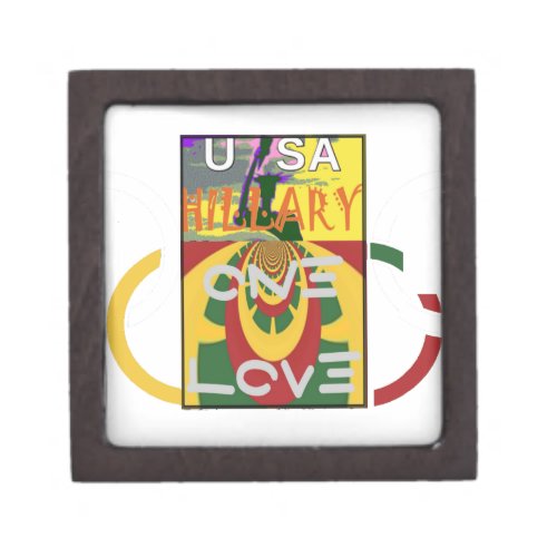 Hillary USA Stronger Together Rasta Color One Love Jewelry Box