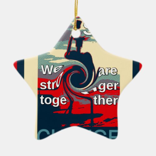 Hillary USA we are stronger together Ceramic Ornament