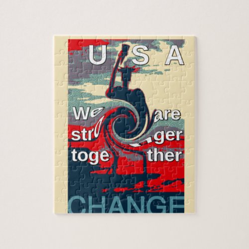 Hillary USA we are stronger together Jigsaw Puzzle
